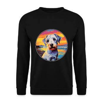 Sealyham Terrier Dog Breed Colorful Cartoon Waterc - Unisex Sweatshirt - black - Front - Alina (178cm) & Michal (187cm)