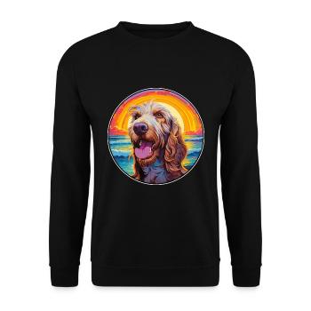 Spinone Italiano Dog Breed Colorful Cartoon Waterc - Unisex Sweatshirt - black - Front - Alina (178cm) & Michal (187cm)