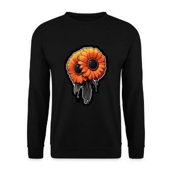 Eye: Orange Flower - Unisex Sweatshirt - black - Front - Alina (178cm) & Michal (187cm)