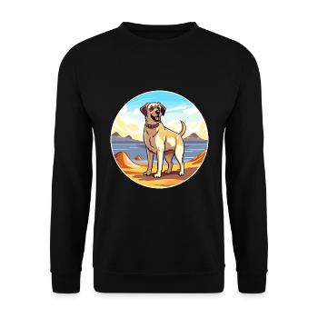 Chien de berger d’Anatolie race Cartoon Kawaii chien - Sweat-shirt Unisexe - noir - Devant - Alina (178cm) & Michal (187cm)