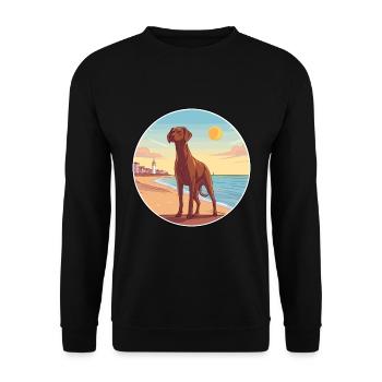Chien d’arrêt belge race Cartoon Kawaii Clipart - Sweat-shirt Unisexe - noir - Devant - Alina (178cm) & Michal (187cm)