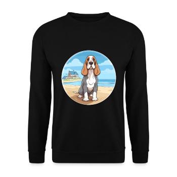 Blue Gascony Basset Dog Breed Cartoon Kawaii Dog - Unisex Sweatshirt - black - Front - Alina (178cm) & Michal (187cm)