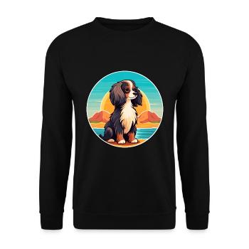 Continental Toy Spaniel Chien Race Cartoon Kawaii - Sweat-shirt Unisexe - noir - Devant - Alina (178cm) & Michal (187cm)