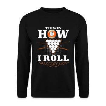 Pool Billardspieler Hobby 8-Ball - Unisex Pullover - Schwarz - Vorne - Alina (178cm) & Michal (187cm)