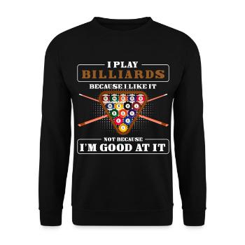 Billiard Kneipe Gewinn - Unisex Pullover - Schwarz - Vorne - Alina (178cm) & Michal (187cm)