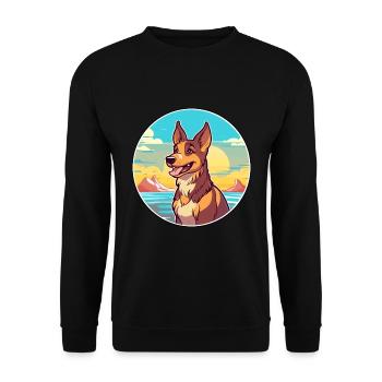 Garafian Shepherd Dog Breed Cartoon Kawaii Clipart - Unisex Sweatshirt - black - Front - Alina (178cm) & Michal (187cm)