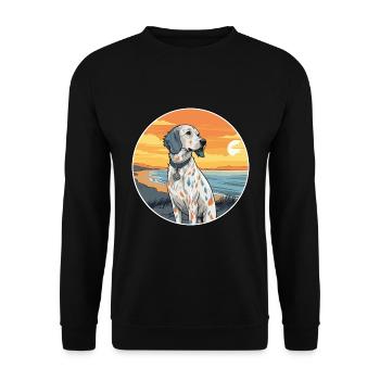 English Setter Dog Breed Cartoon Kawaii Clipart - Unisex Sweatshirt - black - Front - Alina (178cm) & Michal (187cm)