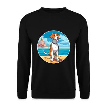 Grand Anglo Francais Dog Breed Cartoon Kawaii Dog - Unisex Sweatshirt - black - Front - Alina (178cm) & Michal (187cm)