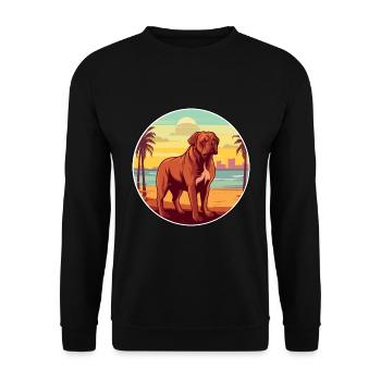 French Bordeaux Mastiff Dog Breed Cartoon Kawaii - Unisex Sweatshirt - black - Front - Alina (178cm) & Michal (187cm)