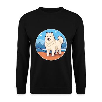 Greenland Dog Breed Cartoon Kawaii Clipart Dog Pet - Unisex Sweatshirt - black - Front - Alina (178cm) & Michal (187cm)