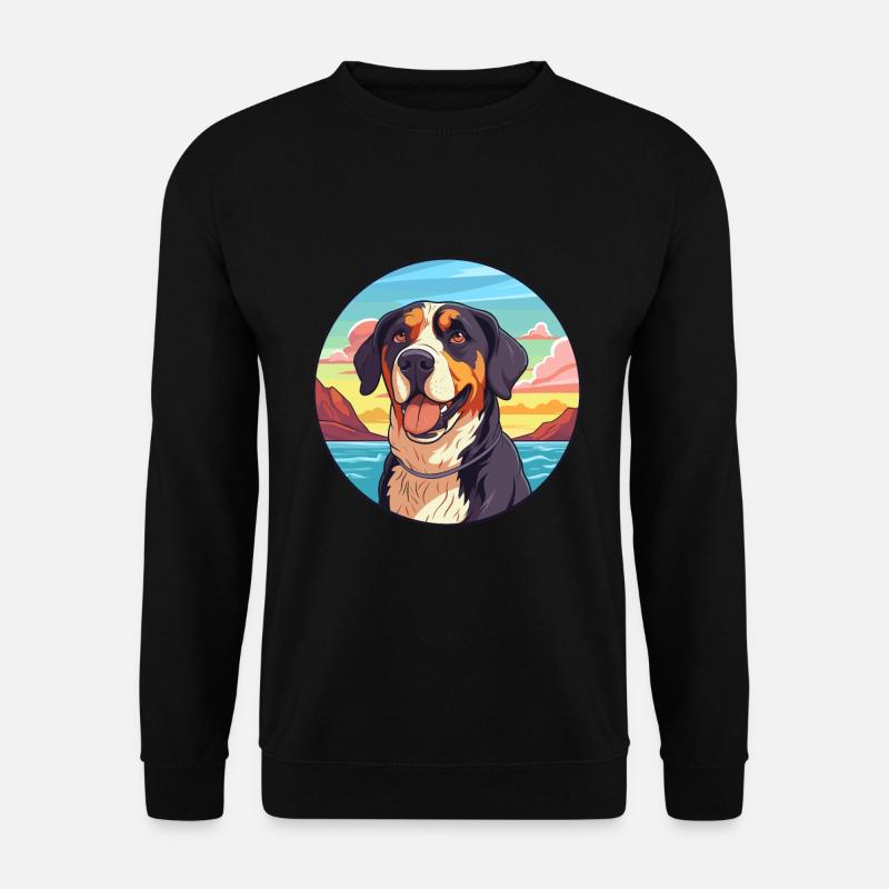 Große Schweizer Sennenhunderasse Cartoon Kawaii - Unisex Pullover - Schwarz