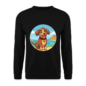 Kai Ken chien race dessin animé Kawaii Clipart chien animal de compagnie - Sweat-shirt Unisexe - noir - Devant - Alina (178cm) & Michal (187cm)