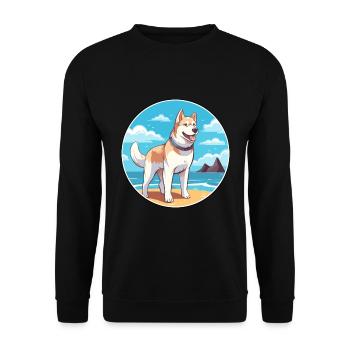 Labrador Husky chien race Cartoon Kawaii Clipart - Sweat-shirt Unisexe - noir - Devant - Alina (178cm) & Michal (187cm)