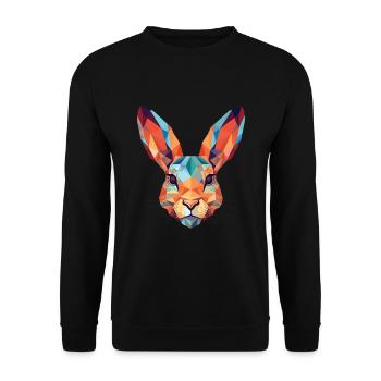 Lièvre Lapin Coloré Aquarelle Animal Animal Dessin Animé - Sweat-shirt Unisexe - noir - Devant - Alina (178cm) & Michal (187cm)