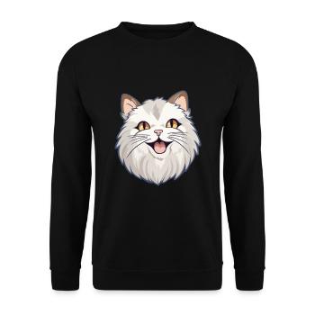Ragamuffin chat dessin animé illustration à l’aquarelle - Sweat-shirt Unisexe - noir - Devant - Alina (178cm) & Michal (187cm)