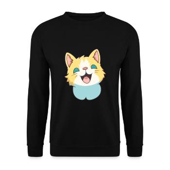 Khao Manee chat dessin animé illustration à l’aquarelle - Sweat-shirt Unisexe - noir - Devant - Alina (178cm) & Michal (187cm)