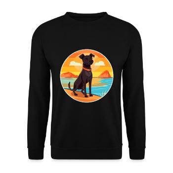 Patterdale Terrier Dog Breed Cartoon Kawaii Dog - Unisex Sweatshirt - black - Front - Alina (178cm) & Michal (187cm)