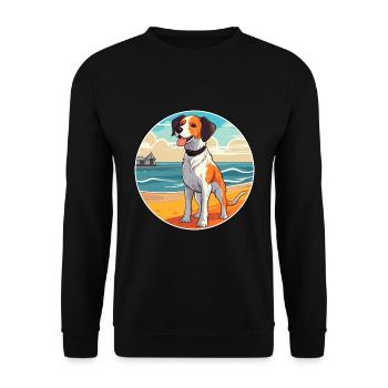 Owczarek Podhalanski Hunderasse Karikatur Kawaii Hund - Unisex Pullover - Schwarz - Vorne - Alina (178cm) & Michal (187cm)