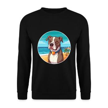 Pitbull Dog Breed Cartoon Kawaii Clipart Dog Pet - Unisex Sweatshirt - black - Front - Alina (178cm) & Michal (187cm)