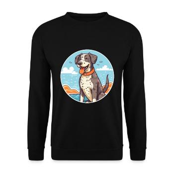 Portuguese Cattle Dog Breed Cartoon Kawaii Clipart - Unisex Sweatshirt - black - Front - Alina (178cm) & Michal (187cm)