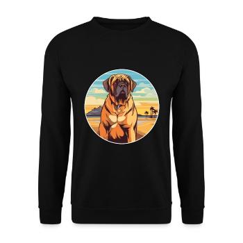 Transmontano Mastiff Race Chien Cartoon Kawaii Chien - Sweat-shirt Unisexe - noir - Devant - Alina (178cm) & Michal (187cm)
