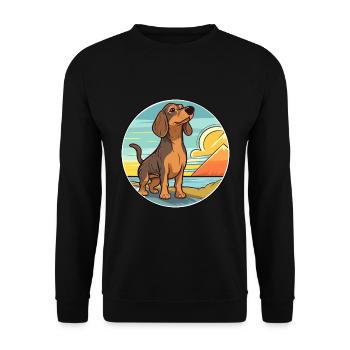 Westphalien Dachsbracke race de chien dessin animé Kawaii - Sweat-shirt Unisexe - noir - Devant - Alina (178cm) & Michal (187cm)