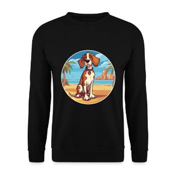 Slovensky Cuvac chien race Cartoon Kawaii Clipart - Sweat-shirt Unisexe - noir - Devant - Alina (178cm) & Michal (187cm)