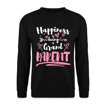 Mamie Progéniture Grand-père Amour - Sweat-shirt Unisexe - noir - Devant - Alina (178cm) & Michal (187cm)