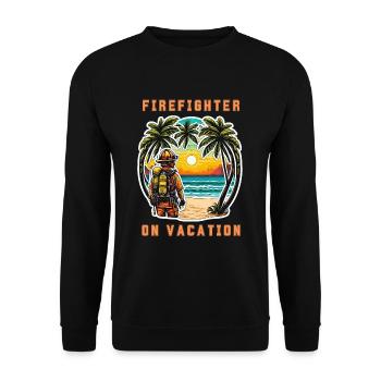 Pompier en vacances - Sweat-shirt Unisexe - noir - Devant - Alina (178cm) & Michal (187cm)