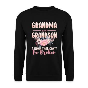 Großeltern Enkel Familie Lieblingsmensch - Unisex Pullover - Schwarz - Vorne - Alina (178cm) & Michal (187cm)