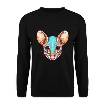Elephant Shrew Colorful Watercolor Cartoon Kawaii - Unisex Sweatshirt - black - Front - Alina (178cm) & Michal (187cm)