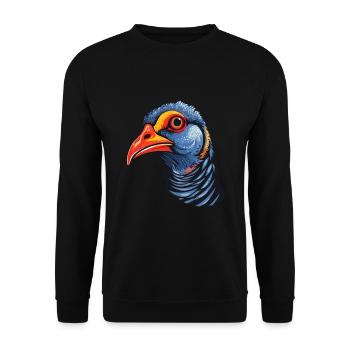Pintade colorée aquarelle dessin animé Kawaii Ani - Sweat-shirt Unisexe - noir - Devant - Alina (178cm) & Michal (187cm)
