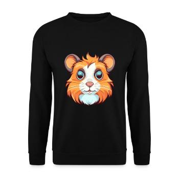 Hamster Buntes Aquarell Cartoon Kawaii Tier - Unisex Pullover - Schwarz - Vorne - Alina (178cm) & Michal (187cm)