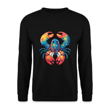 Homard Aquarelle Colorée Dessin Animé Kawaii Animal - Sweat-shirt Unisexe - noir - Devant - Alina (178cm) & Michal (187cm)