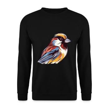 Sperling Buntes Aquarell Cartoon Kawaii Tier - Unisex Pullover - Schwarz - Vorne - Alina (178cm) & Michal (187cm)