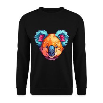 Koala Aquarelle Colorée Dessin Animé Kawaii Animal - Sweat-shirt Unisexe - noir - Devant - Alina (178cm) & Michal (187cm)