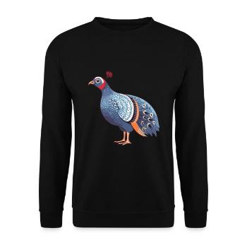 Pintade colorée aquarelle dessin animé Kawaii Ani - Sweat-shirt Unisexe - noir - Devant - Alina (178cm) & Michal (187cm)