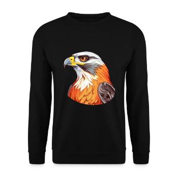 Falcon Colorful Watercolor Cartoon Kawaii Animal - Unisex Sweatshirt - black - Front - Alina (178cm) & Michal (187cm)