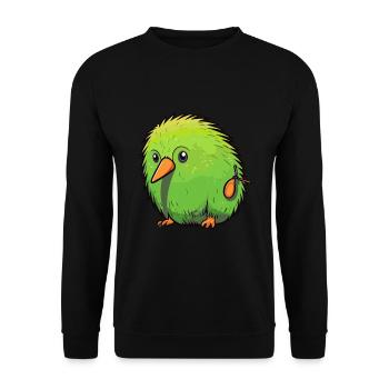 Kiwi Haustier Buntes Aquarell Cartoon Kawaii Tier - Unisex Pullover - Schwarz - Vorne - Alina (178cm) & Michal (187cm)