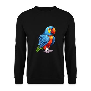 Parrot Colorful Watercolor Cartoon Kawaii Animal - Unisex Sweatshirt - black - Front - Alina (178cm) & Michal (187cm)
