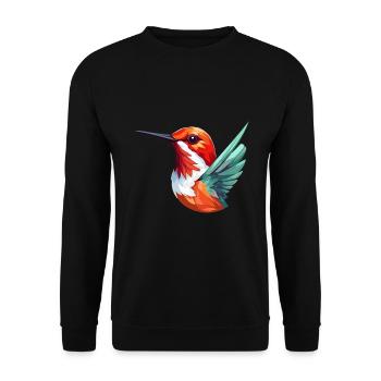 Colibri Oiseau Coloré Aquarelle Dessin Animé Kawaii An - Sweat-shirt Unisexe - noir - Devant - Alina (178cm) & Michal (187cm)