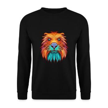 Beaver Colorful Watercolor Cartoon Kawaii Animal - Unisex Sweatshirt - black - Front - Alina (178cm) & Michal (187cm)