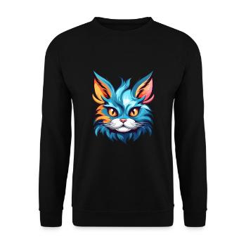 Chaton coloré aquarelle dessin animé kawaii animal - Sweat-shirt Unisexe - noir - Devant - Alina (178cm) & Michal (187cm)