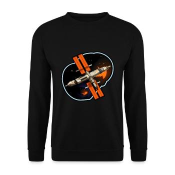 Satellit Raumfahrt - Unisex Pullover - Schwarz - Vorne - Alina (178cm) & Michal (187cm)