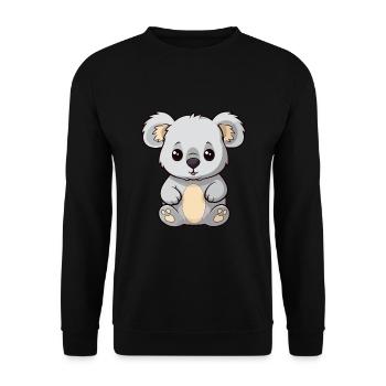 Koala Niedliche Karikatur Kawaii Aquarell Tier Haustier - Unisex Pullover - Schwarz - Vorne - Alina (178cm) & Michal (187cm)