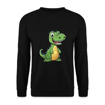 Krokodil Niedliche Karikatur Kawaii Aquarell Tier P - Unisex Pullover - Schwarz - Vorne - Alina (178cm) & Michal (187cm)