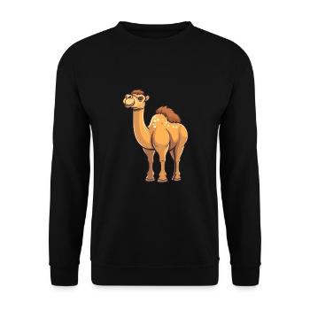 Camel Cute Cartoon Kawaii Watercolor Animal Pet - Unisex Sweatshirt - black - Front - Alina (178cm) & Michal (187cm)