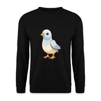 Dove Cute Cartoon Kawaii Watercolor Animal Pet - Unisex Sweatshirt - black - Front - Alina (178cm) & Michal (187cm)