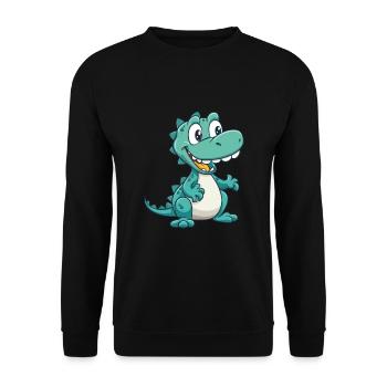 Crocodile Mignon Dessin Animé Kawaii Aquarelle Animal Pe - Sweat-shirt Unisexe - noir - Devant - Alina (178cm) & Michal (187cm)