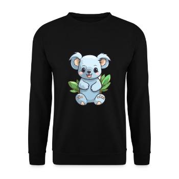 Koala Niedliche Karikatur Kawaii Aquarell Tier Haustier - Unisex Pullover - Schwarz - Vorne - Alina (178cm) & Michal (187cm)